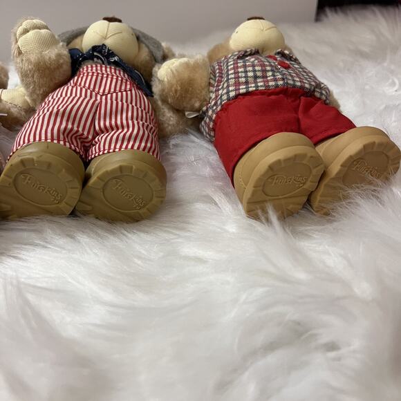 Vintage 1986 Wendys Furskins Collectible 7” Teddy Bear Plush Lot Of 4 Bears - Picture 10 of 11
